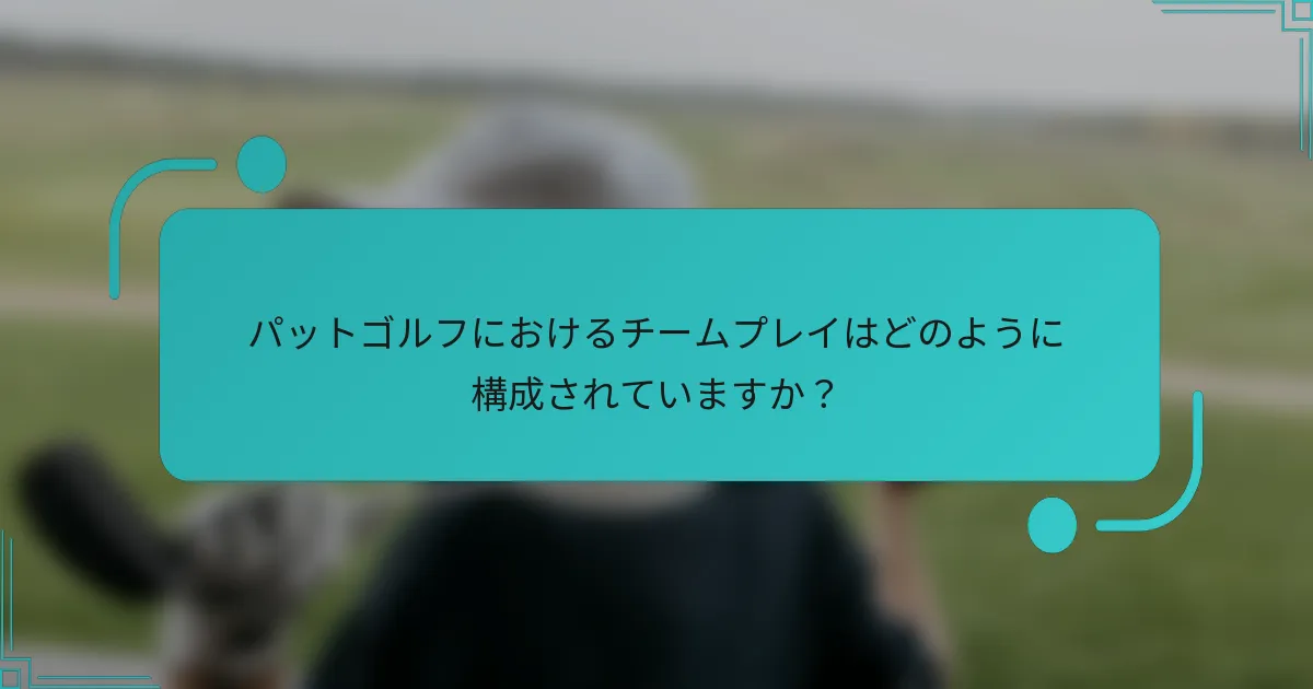 パットゴルフにおけるチームプレイはどのように構成されていますか？