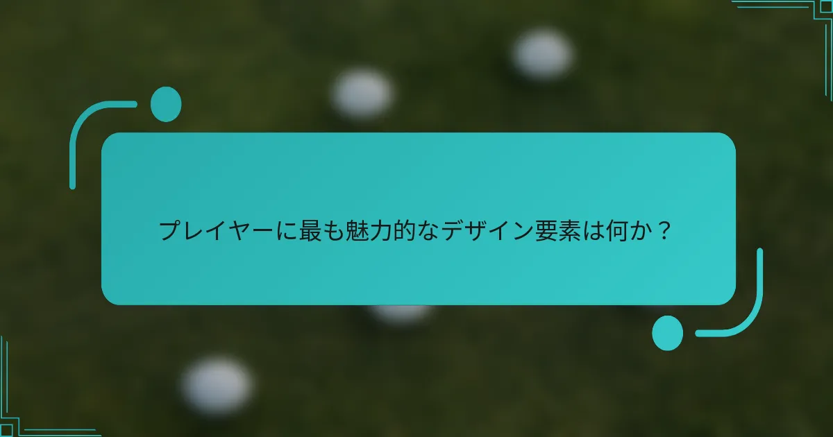プレイヤーに最も魅力的なデザイン要素は何か？