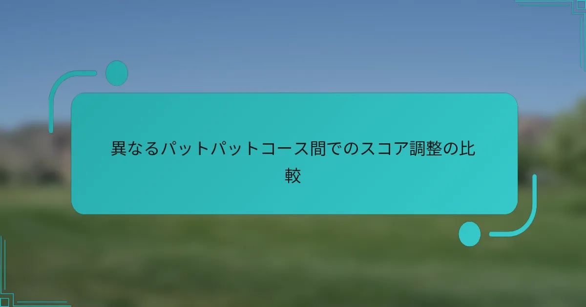 異なるパットパットコース間でのスコア調整の比較